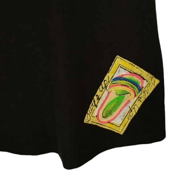 Easy Apparel Graphic Print Dress S Cover Up Lounge Black USA Flip Flops Beachy - Picture 3 of 16